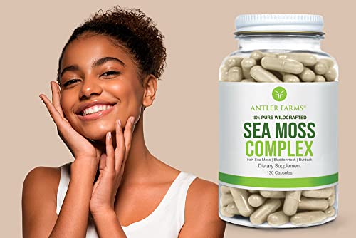 Antler Farms – 100% Pure Sea Moss Complex, 130 Capsules, Organic & Wildcrafted Irish Antler Farms uk supplements