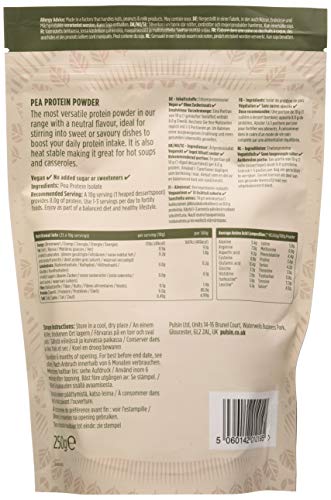 Pulsin - Unflavoured Vegan Pea Protein Powder - 250g - 8.0g Protein, 0g Carbs, 41 Kcals Per Serving Pulsin uk supplements