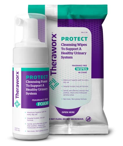 Theraworx Protect U-Pak 60-Ct Wipes & Hygiene Foam 3.4 oz for Urinary Health (Pack of 1) THERAWORX PROTECT uk supplements