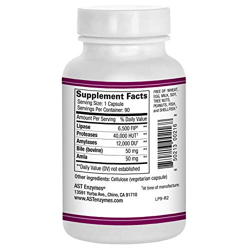 AST Enzymes Lipase-HP Plus – 90 Vegetarian Capsules - Fat Digestion Support – Keto Diet AST Enzymes uk supplements