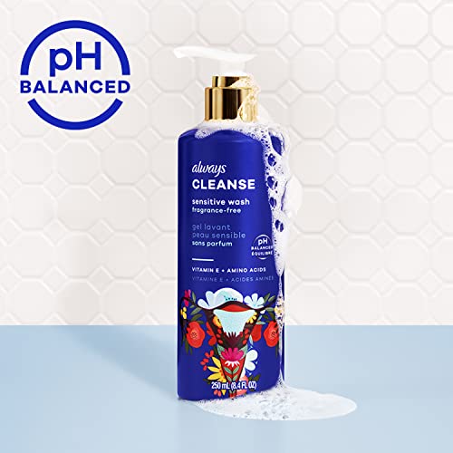 Always Cleanse Feminine Intimate Wash For Women, Ph Balanced For Sensitive Skin, Fragrance-Free Always uk supplements
