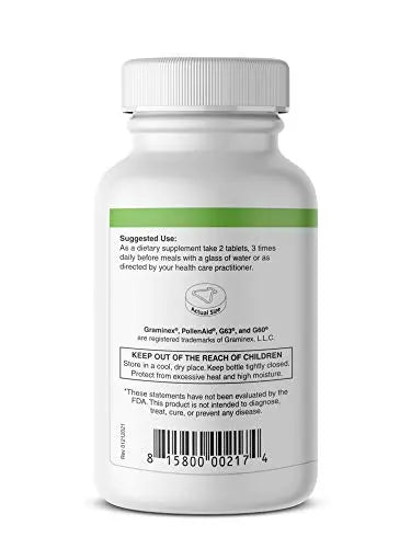 Graminex PollenAid Prostate Supplement: All Natural Prostate Support for Bladder Control & Urinary Tract Health, Rye Pollen Extract Made in USA, 200 Tablets (Pack of 2) Graminex uk supplements