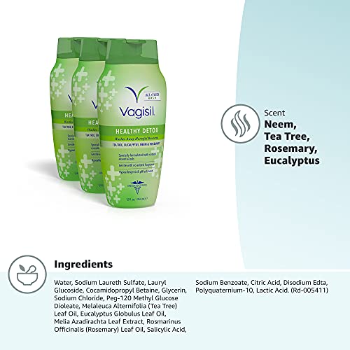 Vagisil Feminine Wash for Intimate Area Hygiene, Healthy Detox, All Over Body Wash for Women Vagisil uk supplements