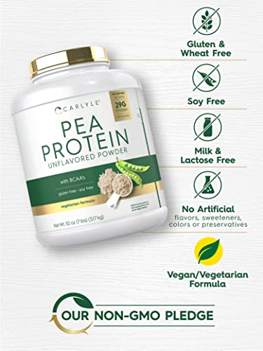 Carlyle Pea Protein Powder with BCAA'S 7lb | Unflavored | 29G Protein | Non-GMO, Gluten Carlyle uk supplements