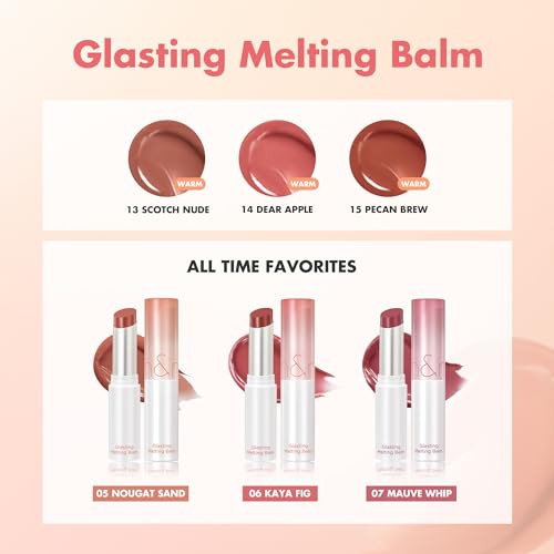 rom&nd GLASTING MELTING BALM #06 Kaya Fig - Vegan K-Beauty Tinted Lip Balm for Crystal Water-Gloss Shine, Deep Hydration & MLBB Rosy Nude Color | Non-Sticky, Long-Lasting Comfort for All Ages rom&nd uk supplements