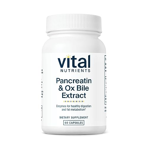 Vital Nutrients Pancreatin and Ox Bile Extract | Natural Digestive Enzyme Vital Nutrients uk supplements