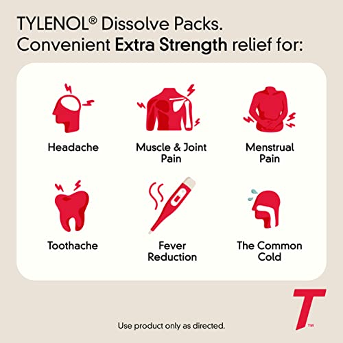 Tylenol Extra Strength Dissolve Packs, 500 mg Acetaminophen Pain Reliever & Fever Reducer Tylenol uk supplements