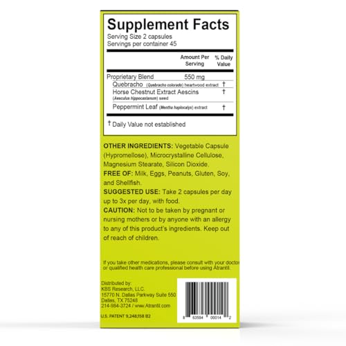 Atrantil 90 Capsules-Antioxidant Packed Polyphenol for Bloating and Gas Relief, Abdominal Discomfort, Constipation, Diarrhea, Postbiotic, Change in Bowel Habits and Everyday Digestive Health. Atrantil uk supplements