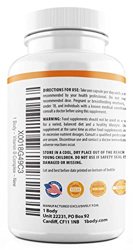1 Body Vitamin B Complex – 5-MTHF Folate with B1, B2, B5, B6 1 Body uk supplements