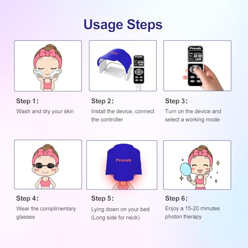 Frovab 7 in 1 Colors LED Light Therapy Mask, Red & Blue Face Mask Light Therapy, Portable & Flexiable Frovab uk supplements