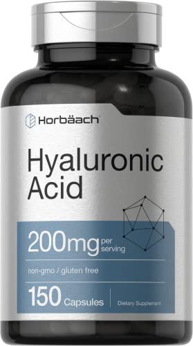 Hyaluronic Acid Supplement | 200 mg | 150 Capsules | Non-GMO and Gluten Free Supple Horbäach uk supplements