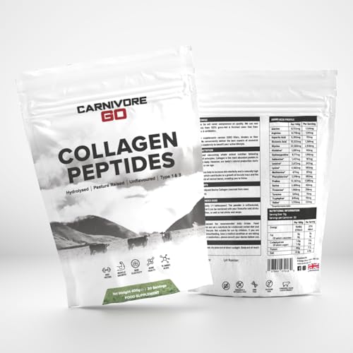 Carnivore Go Grass Fed Bovine Collagen Powder - 400g Hydrolysed Type 1 & 3 Carnivore Go uk supplements