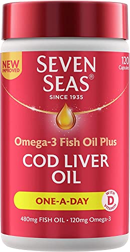 Seven Seas Cod Liver Oil Tablets With Omega-3, Fish Oil, One A Day, 4 Months Supply Seven Seas uk supplements