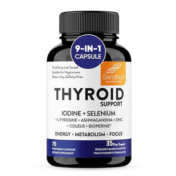 Sandhu's Thyroid Support Complex with Iodine Supplement|60 Capsules, 30 Days Supply Sandhu's uk supplements