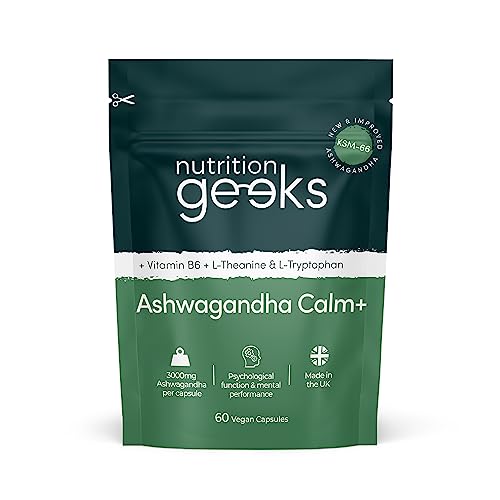 Ashwagandha KSM 66 Complex - 3000mg Enhanced with Amino Acids & Vitamin B6 Nutrition Geeks uk supplements