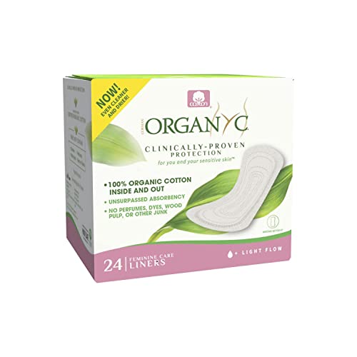 Organyc 100% Certified Organic Cotton Folded Panty Liner, Ultra Thin, Light Flow, 24 Count Organyc uk supplements