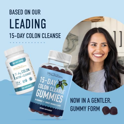 15 Day Colon Cleanse & Detox Gummies | Occasional Constipation & Bloating Relief SMNutrition uk supplements
