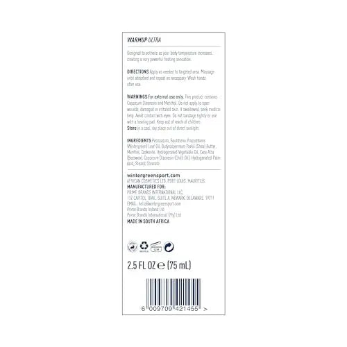 Wintergreen Muscle Warmup Lotion, 2.5 oz – Pre-Workout Heating Rub with Menthol and Capsicum, Heats and Relaxes Before Training, Body Gel for Athletes Wintergreen uk supplements