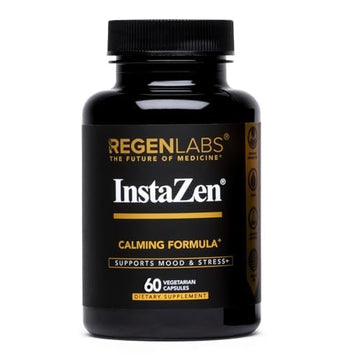 InstaZen Natural Stress Relief Supplement Mood Support | Doctor Formulated Herbal Calm Formula with DHHB, Safranal Extract, L-Theanine, Lemon Balm | Stress Support - 60 Capsules Regen Labs Regen Labs uk supplements