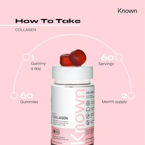Marine Collagen Gummies by Known Nutrition with Vitamin C | 60 One-a-Day 500mg Hydrolysed Marine Collagen Gummies Known uk supplements