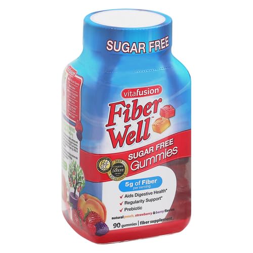 Vitafusion Fiber Well Sugar Free Fiber Supplement, Peach, Strawberry And Blackberry Vitafusion uk supplements