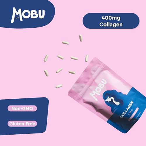 Hydrolysed Collagen 400mg 120 Capsules | Hair, Skin and Joint Health Supplement | Bovine Collagen for Women & Men MOBU uk supplements