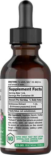 Echinacea Drops Liquid Extract | 2 fl oz | Super Concentrated Tincture | Alcohol Free Horbäach uk supplements