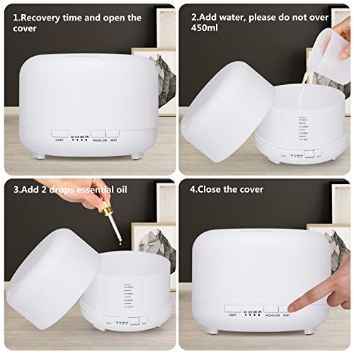 Hianjoo 450ml Essential Oil Diffuser, Electric Aroma Ultrasonic Aromatherapy Fragrant Oil Hianjoo uk supplements