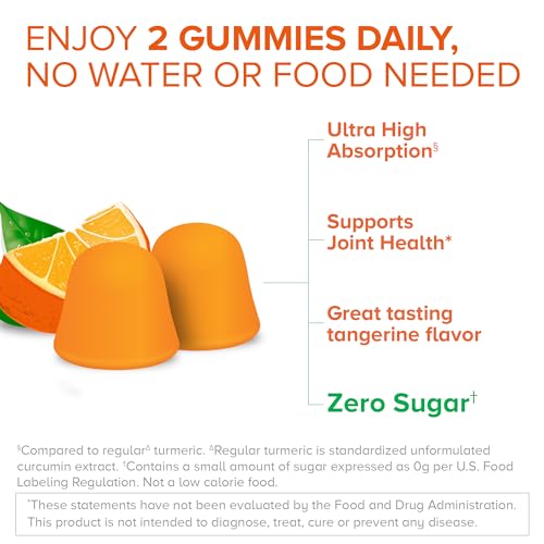 Qunol Zero Sugar Turmeric Gummies, Gummy with 500mg Turmeric Curcumin, Joint Supp Qunol uk supplements