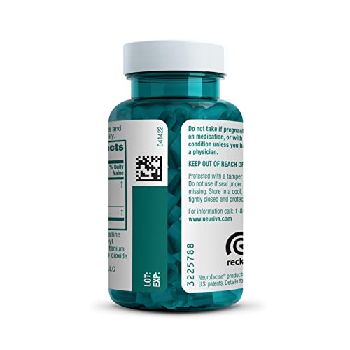NEURIVA Original Decaffeinated Clinically Tested Nootropic Brain Supplement for Memory, Focus & Concentration, NeuroFactor & Phosphatidylserine, 28ct Capsules NEURIVA uk supplements