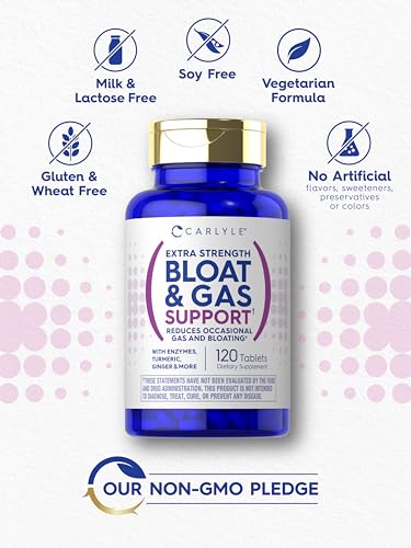 Carlyle Bloat & Gas Support for Men & Women | 120 Tablets | Extra Strength Pills | Supplement Carlyle uk supplements