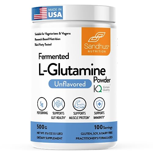 Sandhu's L-Glutamine - 100 Servings -Made in USA -500 Gram- Non-GMO- Amino Sandhu's uk supplements