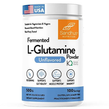 Sandhu's L-Glutamine - 100 Servings -Made in USA -500 Gram- Non-GMO- Amino Sandhu's uk supplements