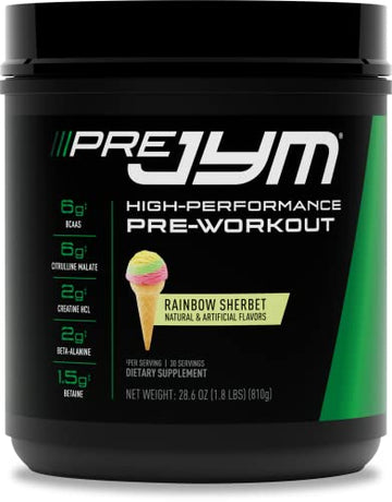 JYM Supplement Science Pre Jym Rainbow Sherbet, 30 Servings, Rainbow Sherbet JYM Supplement Science uk supplements