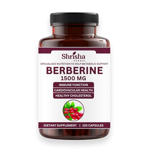 SHRISHA HERBAL Indian Berberine 1500mg - Berberine HCl 500mg Per Capsule - Support SHRISHA HERBAL uk supplements