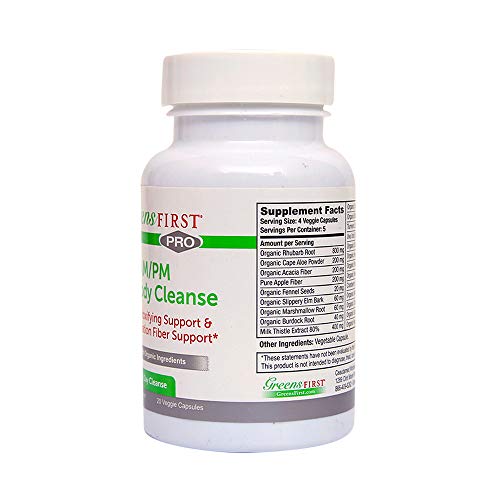 Greens First Full Body AM/PM Cleanse, 20 Veggie Capsules – Supplement for Natural Detox Greens First uk supplements