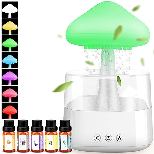 Mushroom Humidifier with Essential Oils, Night Light with 7 Changing Colors, Desk Cloud Lights Mriykio uk supplements