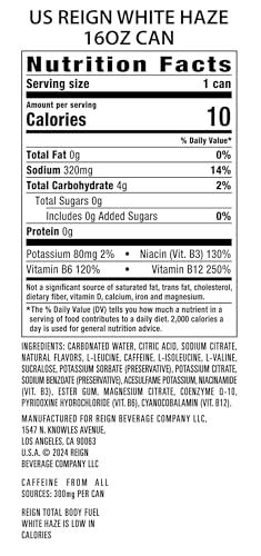 Reign Total Body Fuel, White Haze, Fitness & Performance Drink, 16 Fl Oz REIGN uk supplements