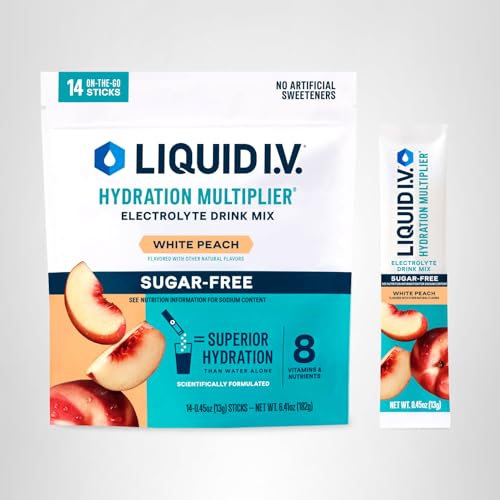 Liquid I.V.® Hydration Multiplier Sugar-Free - White Peach | Electrolyte Powder Drink Mix | 1 Pack (14 Servings) Liquid I.V. uk supplements