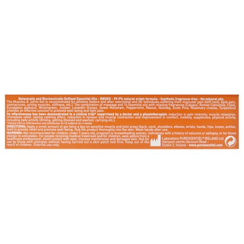 Puressentiel Muscles and Joints Gel - Soothing Gel for Muscle Relief and Knee Relief - Cooling Gel for Foot Relief - Back Gel - 2.02 oz Puressentiel uk supplements