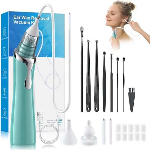 Ear Vacuum Wax Remover, Ear Wax Removal with 8 Pcs Ear Pick, Ear Wax Girug uk supplements