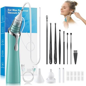 Ear Vacuum Wax Remover, Ear Wax Removal with 8 Pcs Ear Pick, Ear Wax Girug uk supplements