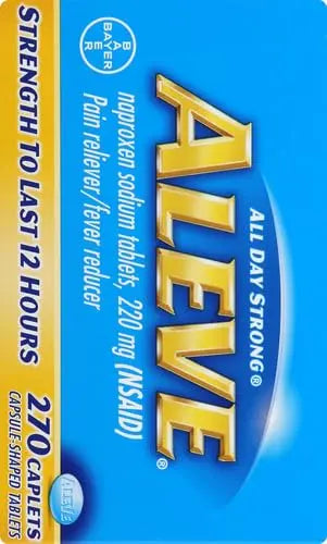 Aleve Caplets, Naproxen Sodium 220 mg (NSAID), Pain Reliever/Fever Reducer, #1 Orthopedic Surgeon Recommended, 270 Count Aleve uk supplements