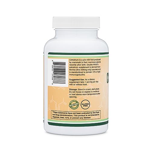 Colostrum Supplement 120 Capsules, 1,000mg per Serving (Bovine Colostrum Powder Double Wood Supplements uk supplements