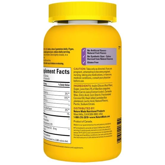 Nature Made Triple Action Biotic Gummy, 100 Gummies, Combined Prebiotic, Probiotic and PostBiotic, 50 Day Supply Nature Made uk supplements