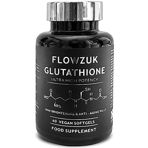 Glutathione Supplements Ultra High Strength 60 Easy to Swallow softgels with Added Vitamin C and Collagen FLOWZUK uk supplements