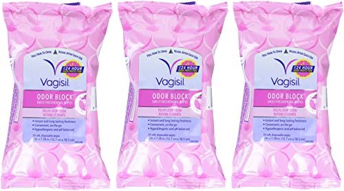 Vagisil Odor Block Daily Freshening Wipes for Feminine Hygiene in Resealable Pouch Vagisil uk supplements
