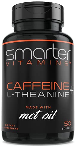 200mg Caffeine Pills - MCT Oil from 100% Coconuts + 100mg L-Theanine, Advanced Energy SmarterVitamins uk supplements