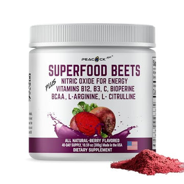 Peacock Max Superfoods Blend Immunity Support Vegan Gluten Free (Beets Nitric Oxide B12 Powder) Peacock Max uk supplements