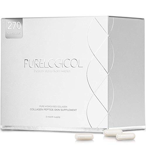 Collagen Supplement, Best Hydrolysed Collagen Peptides, 3 Months Supply for Younger Looking Skin Purelogicol uk supplements